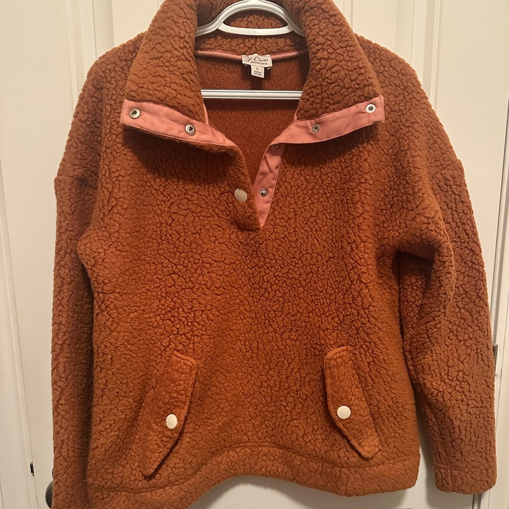 J. Crew Women's Brown Sherpa Sweater, oversized